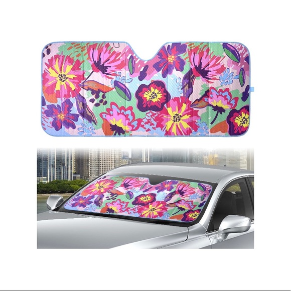 Floral pattern Windshield Shade, UV Protection Visor universal van life - Picture 5 of 8